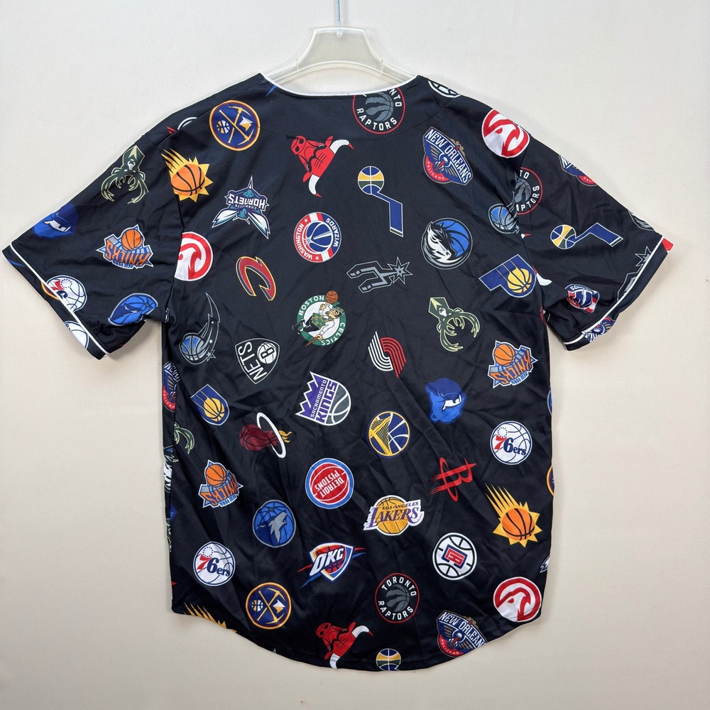 NBA Basketball Jersey/Pajama Top Men 2XL Team Logos Short Sleeve Button Up - Picture 2 of 5
